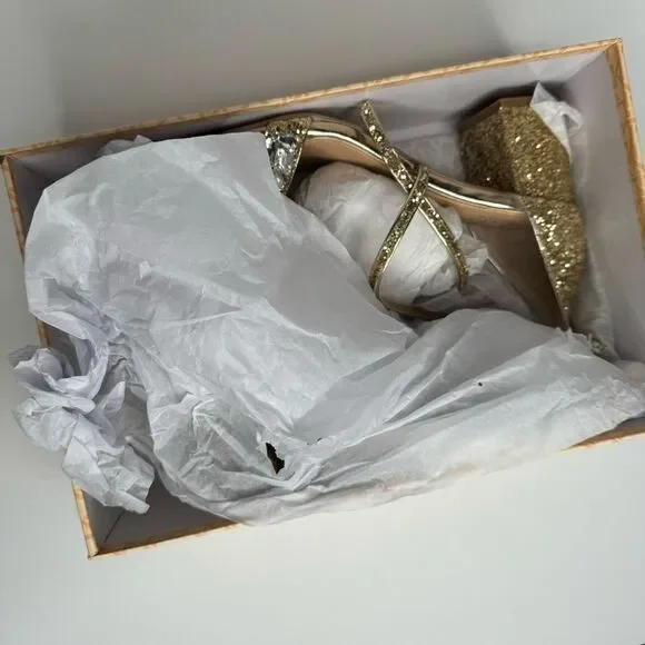 Badgley Mischka Claudia Glitter Block Heel - Picture 6 of 9